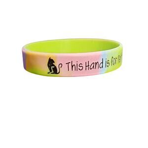 Multi Color "This Hand Is For Petting Cats" Silicone Bracelet, Rubber Wristband